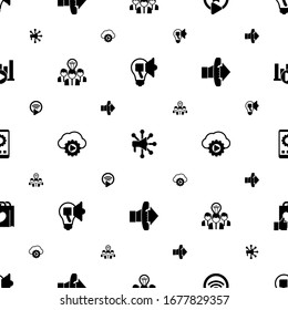 media icons pattern seamless. Included editable filled Creative campaign, Advertising Networks, Livestream, Collaborative idea, Streaming service icons. media icons for web and mobile.