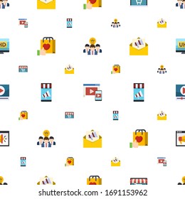 media icons pattern seamless. Included editable flat Collaborative idea, Adaptive Streaming, Audio Conference, Brand engagement, Mobile marketing icons. media icons for web and mobile.