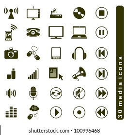 media icons set