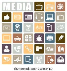 media icons set
