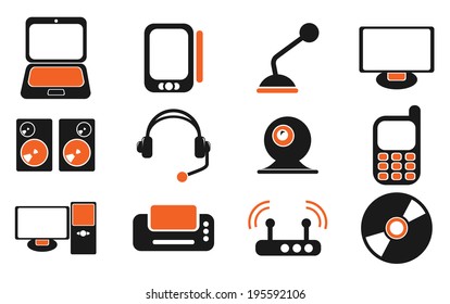 Media icons set