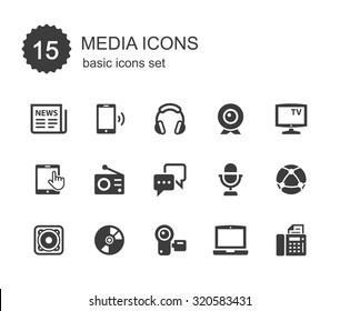 Media Icons Set.