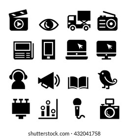 Media icons set