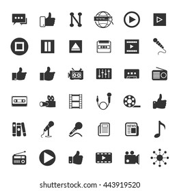 Media icons set