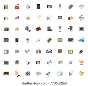 Media icons set