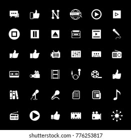 Media icons set