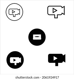 Media Icons Set  , Black With vector