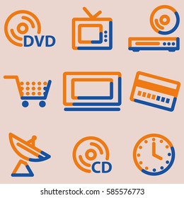 Media icons set, signs for infographics, web, presentation