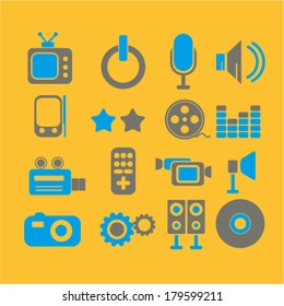 media icons set, vector