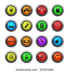 Media icons set for web sites and user interface