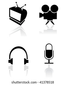 media icons set.vector illustration
