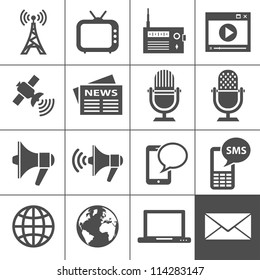 Media Icons. Simplus series. Each icon is a single object (compound path)