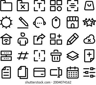 Media Icons User Interface line style for website and application 