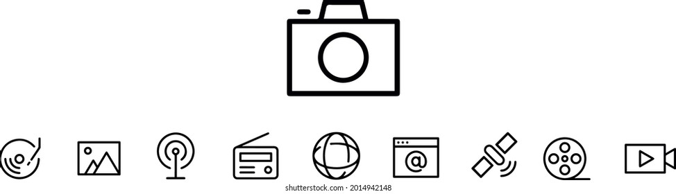 Media Icons vector design  outline 