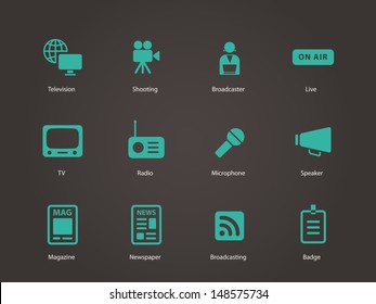 Media icons. Vector illustration.