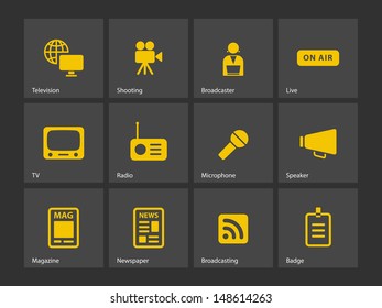Media icons. Vector illustration.
