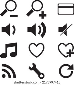 Iconos de medios ilustración vectorial establecida en fondo blanco..eps
