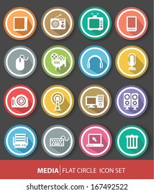 Media icons,Colorful version,Vector