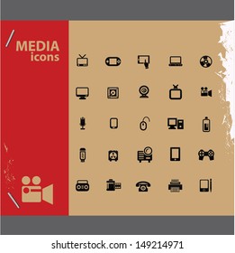 Media icons,vector