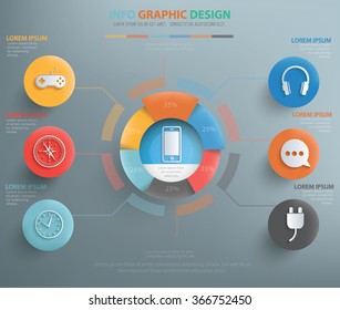 
Media info graphic design, clean vector