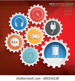 Media info graphic design,clean vector