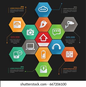 Media info graphic design,clean vector