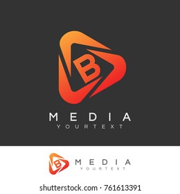 media initial Letter B Logo design