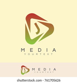 media initial Letter J Logo design