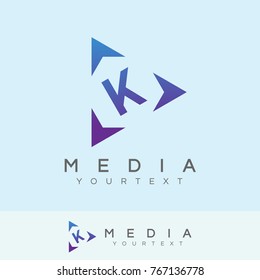 media initial Letter K Logo design