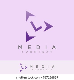 media initial Letter L Logo design
