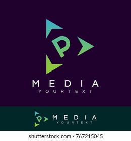 media initial Letter P Logo design