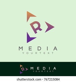 media initial Letter R Logo design