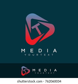 media initial Letter T Logo design