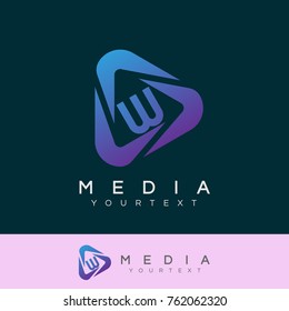 media initial Letter W Logo design