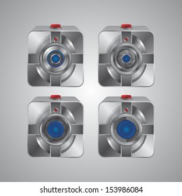 media interface dimensional steel icon