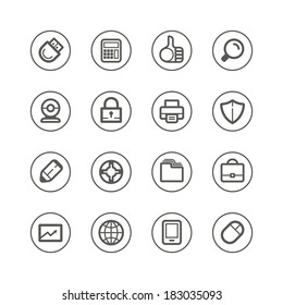 Media, internet and web technology. Set of outline vector icons