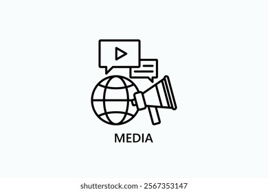 Media Isolated Vector, Icon Or Logo Sign Symbol Illustration