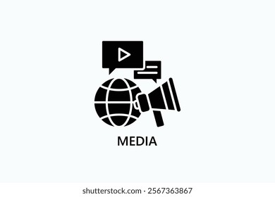 Media Isolated Vector, Icon Or Logo Sign Symbol Illustration