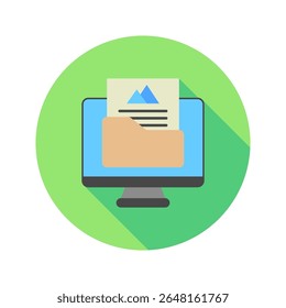 Media Kit mini illustration rounded flat color icon, use for journalist, broadcasting, news and media UI, UX kit, app and web development, digital or print.