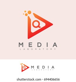 media laboratory initial Letter Q Logo design