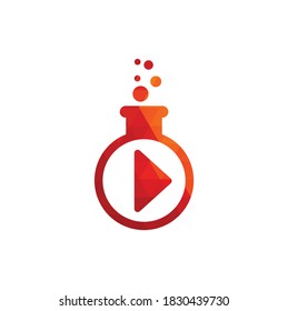 Vector de diseño de logotipo de laboratorio de medios.