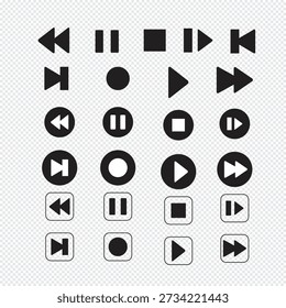 MEDIA layer control UI icons set