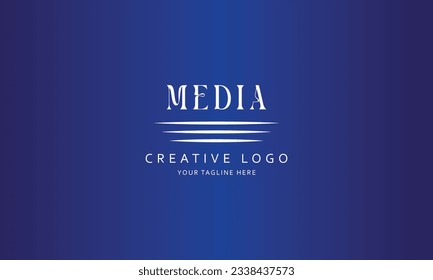 MEDIA letter classical modern simple vector brand vector logo design for all kind of business with blue background  