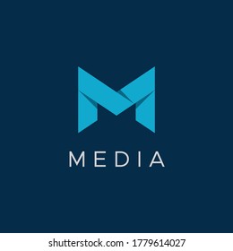 Media Letter M Logo Vector Template