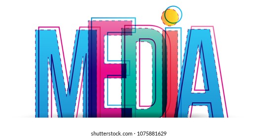Media letters vector illustration