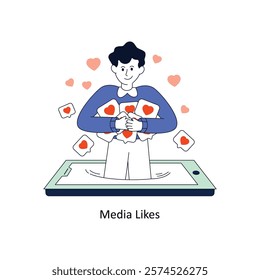 Media Likes Flat Style Design Vector illustration. Stock illustration
