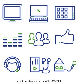 media line icon set