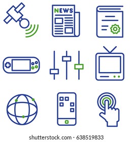 media line icon set