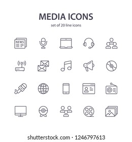 Media line icons.