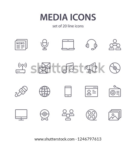 Media line icons.